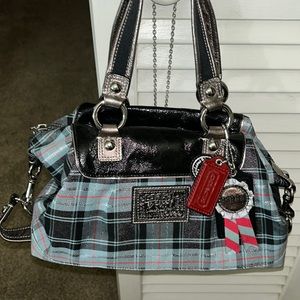 Coach tartan plaid satchel